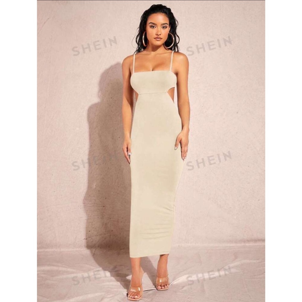 SHEIN Cream Bodycon Dress